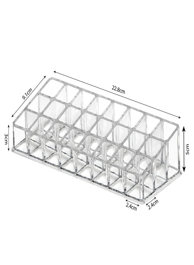 INOVERA (LABEL) 24 Compartment Makeup Lipstick Storage Holder Organizer Case, Pack of 1, Transparent - Image 2