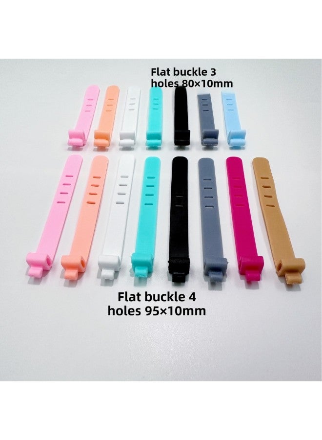 Loquat Anti-loss Earphone Storage Soft Tape Data Cable Protective Cover Wire Winder Silicone Strap Creative Wire Organizer Cable Tie-Color:2 Hole Black (64mm Oval Buckle) - Image 4