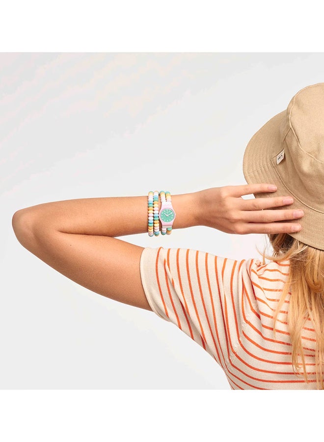 Swatch ساعة نسائية وردية بلاستيكية كوارتز كاراميلليسيما S - Image 2