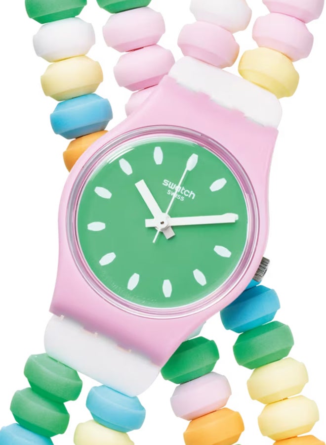 Swatch ساعة نسائية وردية بلاستيكية كوارتز كاراميلليسيما S - Image 3