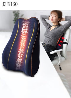 DUNISO Lumbar Support Pillow for Office Chair Back Support Pillow for Car Computer Gaming Chair Recliner Memory Foam Back Cushion for Back Pain Relief Improve Posture Mesh Cover Adjustable Straps  - Image 1