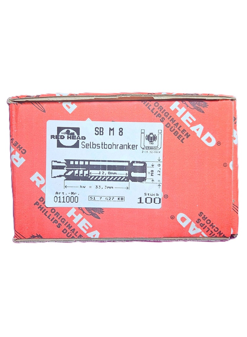 Red Head Self Drilling Anchor SB 8M, 12mm Anchor - 100 pieces - Image 4