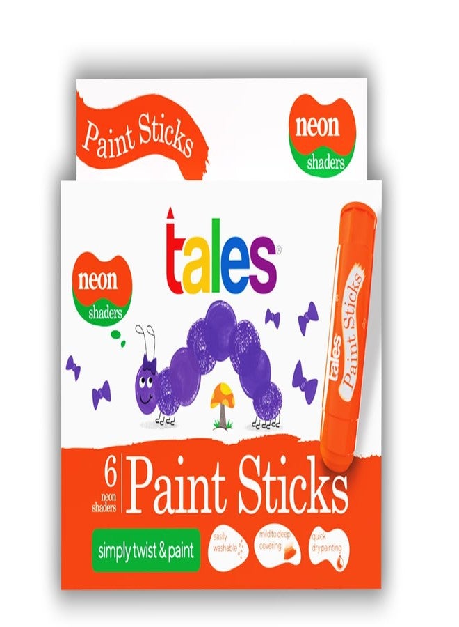 Tales Silk & Neon Paint Sticks for Kids Drawing, Painting, (Pack of 2, Each 6 Colors) - Twist & Paint, Washable, Quick Dry, Non-Toxic & Safe | Mess-Free Twistable Crayons for Gifting Boys & Girls - Image 3
