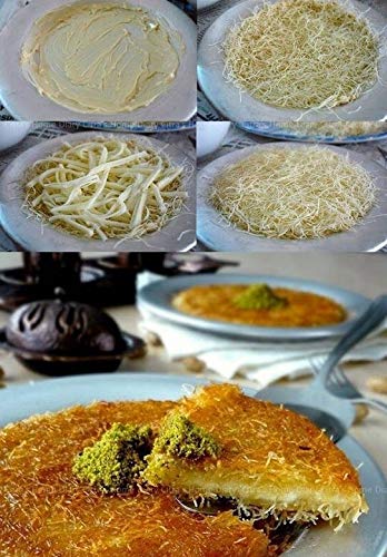 Frigya Kunefe Plate - Cooking and Serving Plates for Shredded Kadaifi, kunafa knafe knafeh Phyllo, Fillo Dough Pan - Set of 3 Silver Color Aluminum Pans (Compatible for frozen kunefe) - Image 5