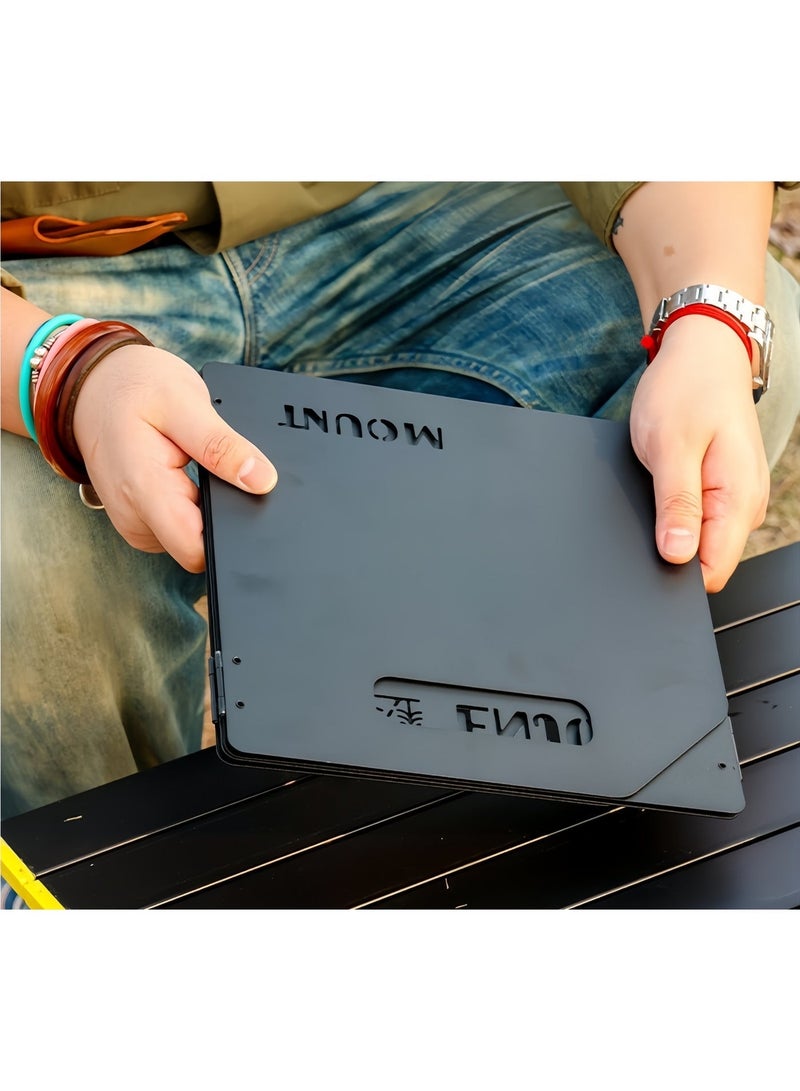 Valiant Glow Outdoor Stove Windscreen - Folding Camping Stove Windshield 4 Plates | with storage bag | Stainless Steel Stove Windscreen | for Outdoor, Picnic, Backpacking and Cooking （Black） - Image 5