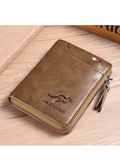 Men's Short Zippered Wallet With Multiple Card Slots,Multifunctional Card Bag,Men's Wallet Anti-theft Brush Wallet,Gift for men