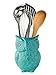 Comfify Owl Utensil Holder by  - Decorative Ceramic Cookware Crock & Organizer, in Lovely Aqua Blue Color - Utensil - Image 2