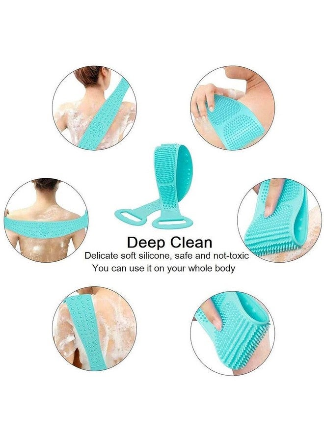 OffyBird Silicone Body Back Scrubber - Double-Sided Bathing Brush for Skin Deep Cleaning Dead Skin Removal Exfoliating Belt for Shower, Soft Shower Scrubber for Men & Women Bath Brush (Multicolor) - Image 5