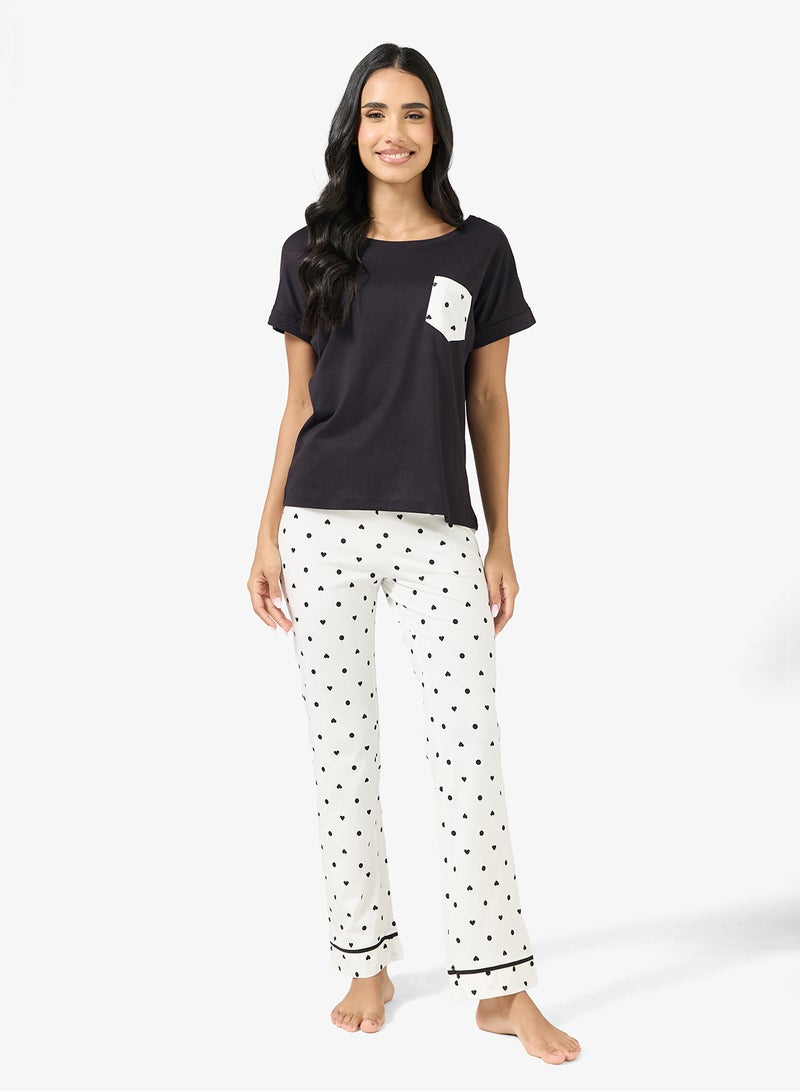 جينجر طقم بيجامة و تيشيرت منقط - Image 1