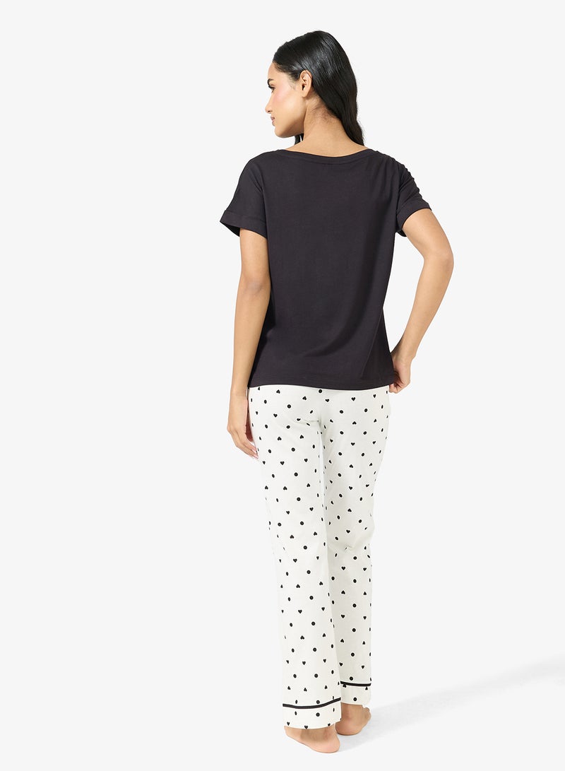 جينجر طقم بيجامة و تيشيرت منقط - Image 2