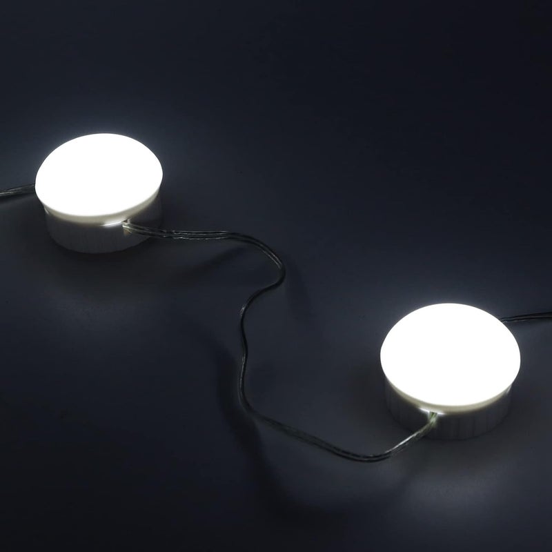 مصباح مرآة LED بـ 10 مصابيح وخمس مستويات من السطوع، مع مفتاح لمس لتعديل السطوع، مصباح مرآة للمكياج بلون أبيض وكابل قابل للسحب، مناسب لحمامات أو غرف الملابس. - Image 3