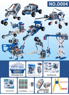 Programming Robot Grade One And Two Examination Science And Education Educational 9686 Building Block Set Mechanical Group Electric Assembled Toys-Color:[Mid-level App Remote Control] 9686 Equipment 569 Particles To Send 15 Batteries