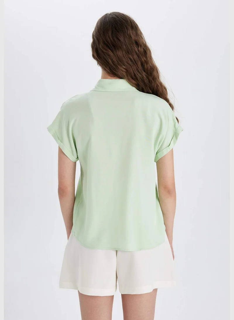 DeFacto Regular Fit Shirt Collar Short Sleeve Shirt