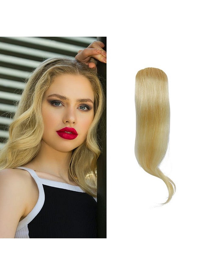 Dsoar 2PCS Wave Side Bangs Clip in Bang Real Human Hair Wave Fringe Hair Extensions(Blonde/613#) - Image 1