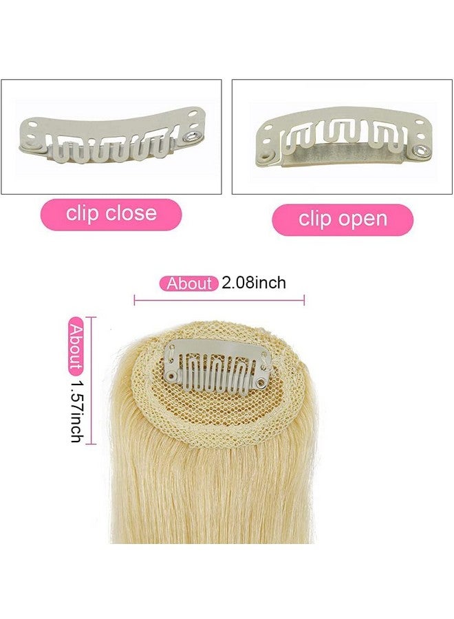 Dsoar 2PCS Wave Side Bangs Clip in Bang Real Human Hair Wave Fringe Hair Extensions(Blonde/613#) - Image 2