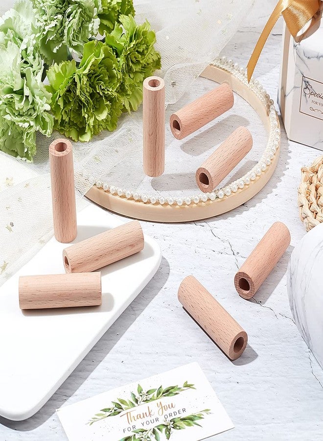 NBEADS 20 Pcs Wooden Craft Blocks - Cylinders, 1.96x0.59 Round Sticks - Model Building, Carving, Home Decor - Hole: 0.31 - Image 5