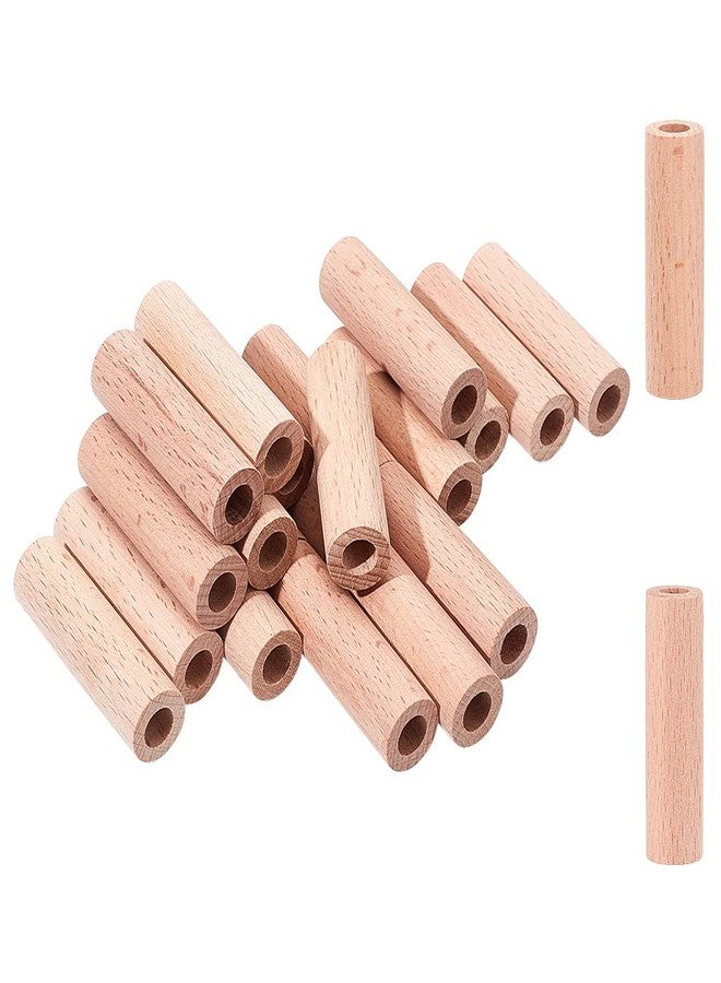 NBEADS 20 Pcs Wooden Craft Blocks - Cylinders, 1.96x0.59 Round Sticks - Model Building, Carving, Home Decor - Hole: 0.31 - Image 1