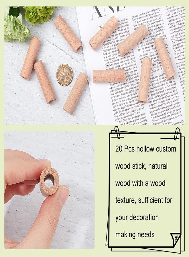 NBEADS 20 Pcs Wooden Craft Blocks - Cylinders, 1.96x0.59 Round Sticks - Model Building, Carving, Home Decor - Hole: 0.31 - Image 4