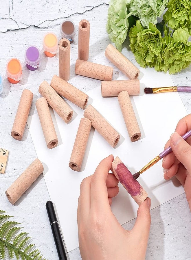 NBEADS 20 Pcs Wooden Craft Blocks - Cylinders, 1.96x0.59 Round Sticks - Model Building, Carving, Home Decor - Hole: 0.31 - Image 3
