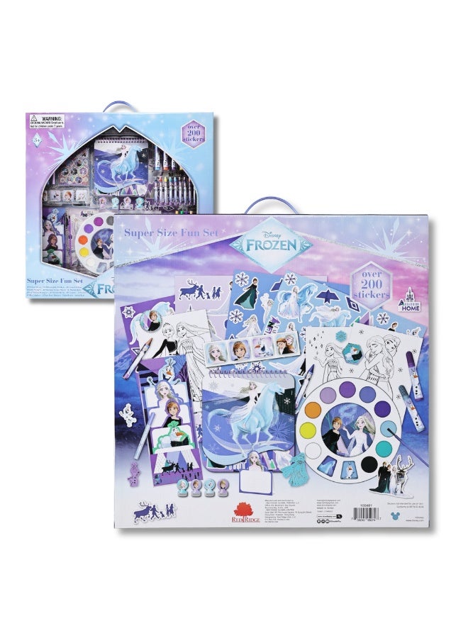 ديزني مجموعة ديزني فروزن الفنية للبنات، مجموعة مرحة كبيرة الحجم مع ملصقات وأقلام تلوين وألوان - أكثر من قطعة للأطفال - Image 2