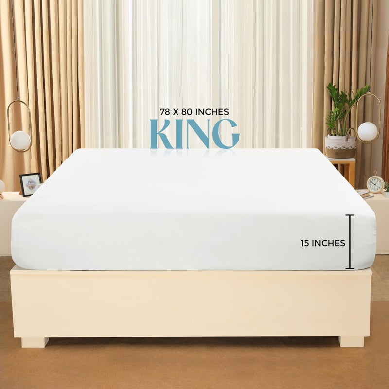 Utopia Bedding King Fitted Sheet - Bottom Sheet - Deep Pocket - Comfy Microfiber - Easy Care -1 Fitted Sheet Only (White) - Image 2