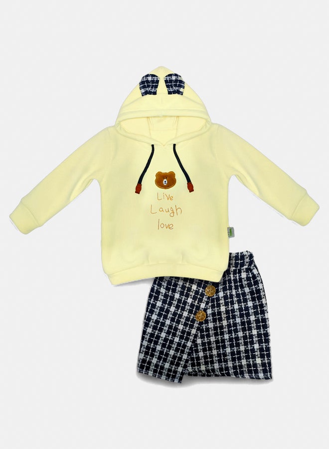 BabyShoora Baby Girl Winter Set (Velvet Double Layered & Soft Wool Skirt) - Image 1