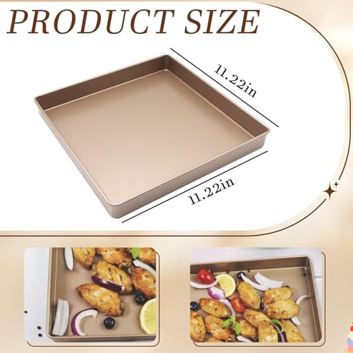 Myyaowl 11 Inch Square Cake Pan, 2 Inch Deep Baking Pan Nonstick Cookie Sheet Brownie Cake Pa Toaster Oven Pans Bakeware, Easy Clean & Food Safe - Send Goods From Local Warehouse - Image 2