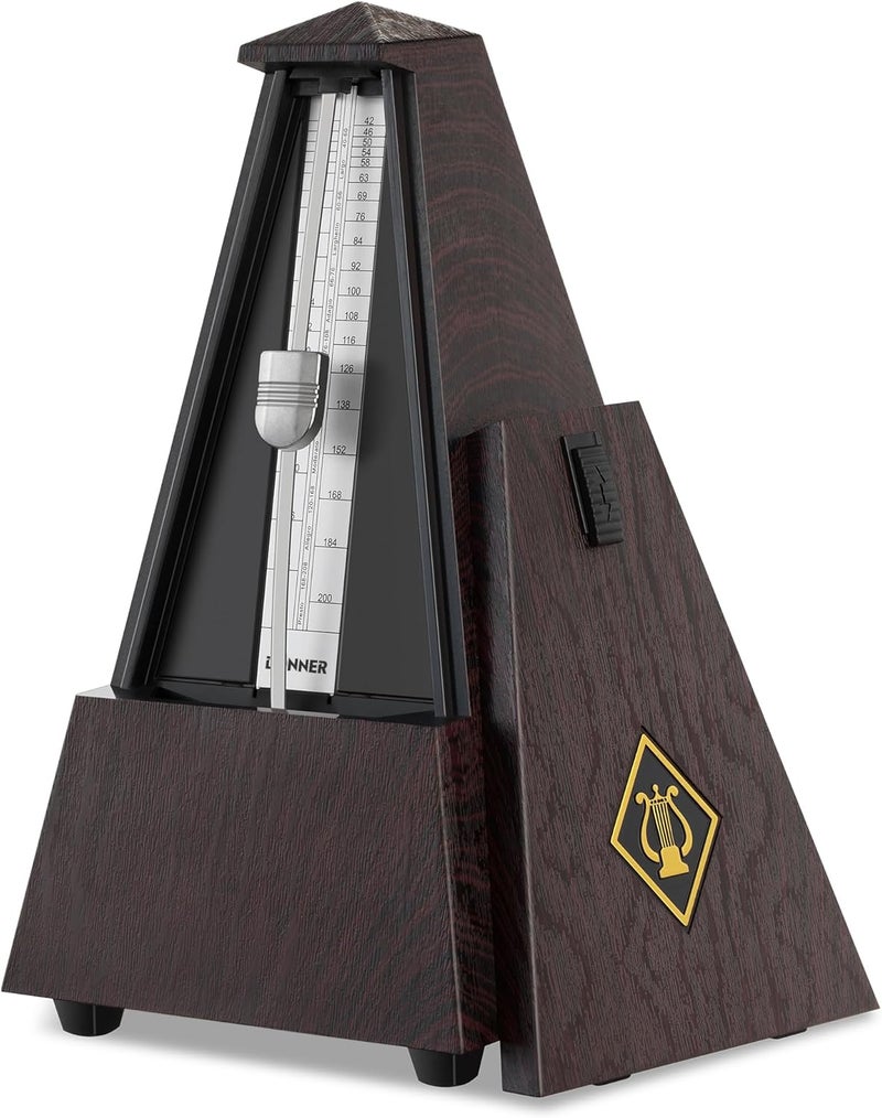 Donner Mechanical Metronome for Piano Guitar Drum Violin Saxophone Musician, Track Beat and Tempo, Loud Sound, Steel Movement, DPM-1, Wood Grain Color - Image 1