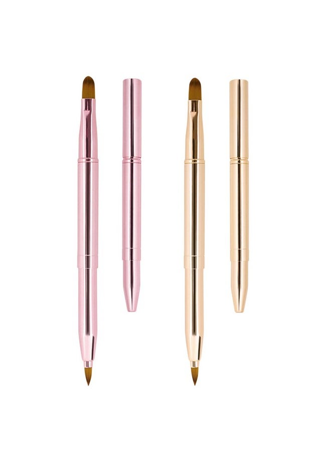 Unaone - [2 Pack] Lip Brush For Lipstick Retractable Lip Brushes Dualended Makeup Brush For Lipstick Lip Gloss Include Lid - Image 1