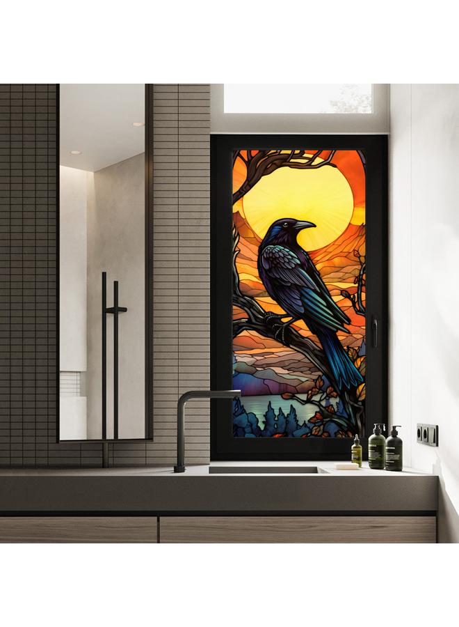BL171-175   Crow Electrostatic Glass Sticker PVC Glue-free Home Decorative Glass Window Sticker - Image 3