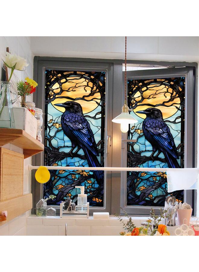 BL171-175   Crow Electrostatic Glass Sticker PVC Glue-free Home Decorative Glass Window Sticker - Image 5