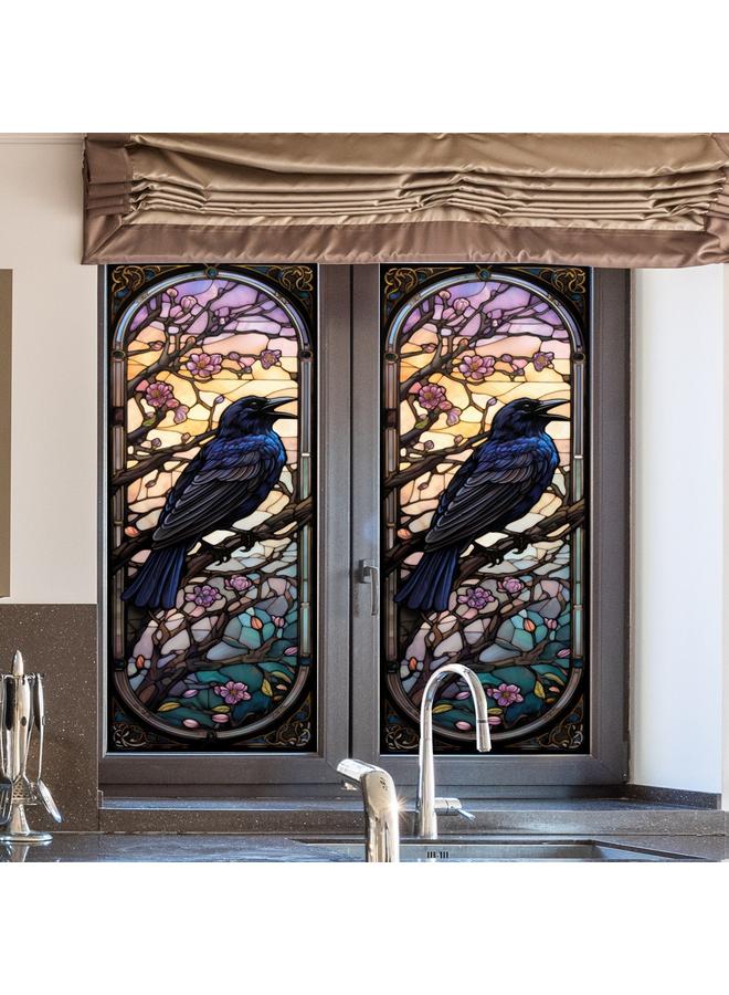 BL171-175   Crow Electrostatic Glass Sticker PVC Glue-free Home Decorative Glass Window Sticker - Image 4