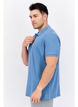 LEE Men Regular Fit Embroidered Logo Short Sleeves Polo, Slate Blue  - Image 2