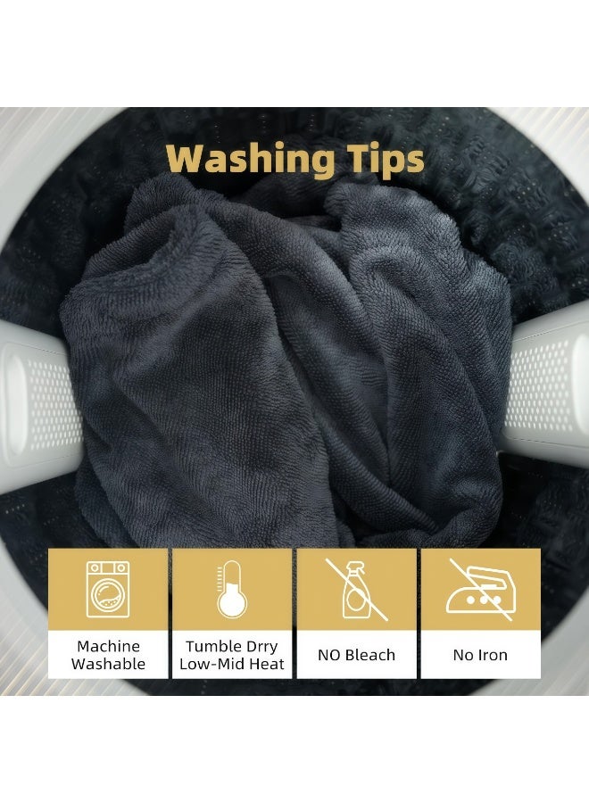 Microfiber Car Drying Towel 2 Pack - 1200GSM Ultra Absorbent Car Drying Towel, 25x36 Inch Large Size Microfiber Towels for Streak-Free Auto Detailing, Lint-Free & Fast Drying, Truck, SUV - Image 5
