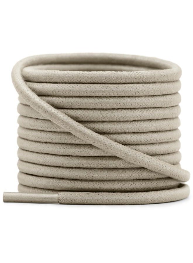 YFINE Waxed Round Shoe Laces: 2 Pairs Wax Oxford Shoelaces for Dress Shoes Boots, 07 Khaki, 24 inch (60CM) - Image 1