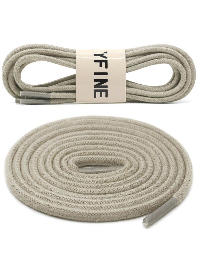 YFINE Waxed Round Shoe Laces: 2 Pairs Wax Oxford Shoelaces for Dress Shoes Boots, 07 Khaki, 24 inch (60CM) - Image 2