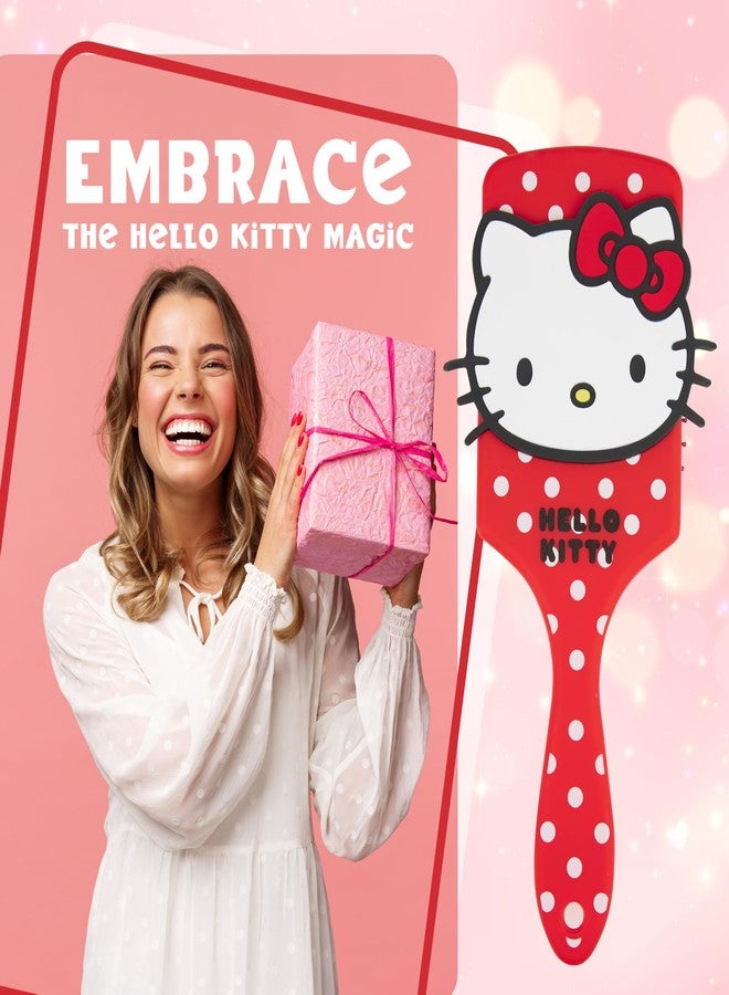 Hello Kitty Detangle Hair Brush for Women, Teenagers, and Girls, Kawaii Hair Accessories - Cute Gifts for Her (Hello Kitty Brush & Accessories) - Image 3