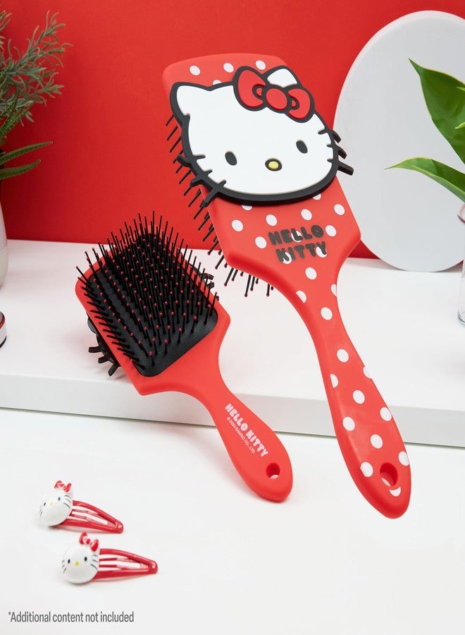 Hello Kitty Detangle Hair Brush for Women, Teenagers, and Girls, Kawaii Hair Accessories - Cute Gifts for Her (Hello Kitty Brush & Accessories) - Image 2