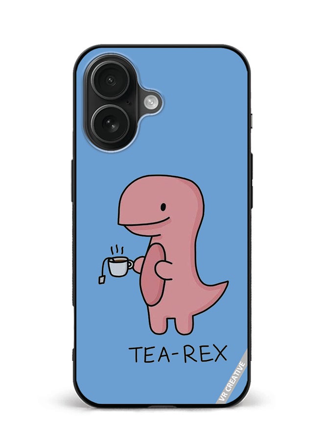 Protective Case Cover For Apple iPhone 16 Tea Rex Design Multicolour