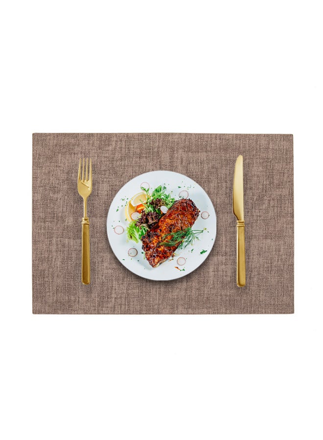 2025 Style Leather Placemat Waterproof Oil-Proof Heat Insulation Mat Hotel Premium Table Mat Nordic Ins Style Western Placemat-Color:Right Angle-apricot-3#-Specifications:43cm×30cm - Image 1