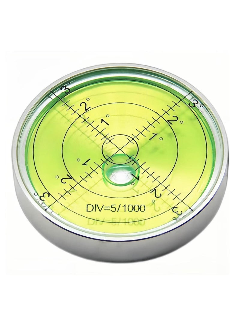 Round Spirit Levels, 2.4 Inch 60mm High Precision Aluminium Bullseye Spirit Levels - Accurate Bubble Level for RV, Motorhome, Camping, Trailer, Construction, CNC Machines - Image 1
