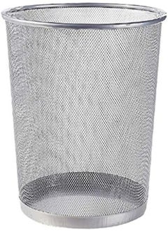 AKDC Showay Trash Can Circular Mesh Bin Waste Paper Basket，Trash Can Circular Metal Mesh Waste Paper Bin Lightweight (Color : Silver)  - Image 4