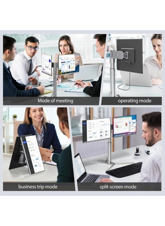 15.6'' Portable Triple Monitor for Laptops – FHD IPS Ultra-Thin Screen Extender, 360° Rotating, Detachable & Foldable Stand, Compatible with Mac/Windows/Chrome, Ideal for Multitasking & Productivity - Image 5