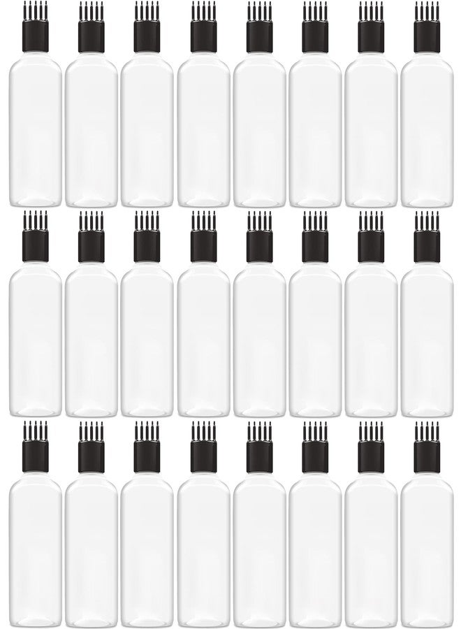 MADHYA Hair Root Comb Applicator Bottle For Applying Hair Oil Shampoo and Medicine, Reusable Oil Applicator Bottle For Scalp, 100ml Transparent Applicator Hair Root Bottle, Black Comb, Pack of 24 - Image 1