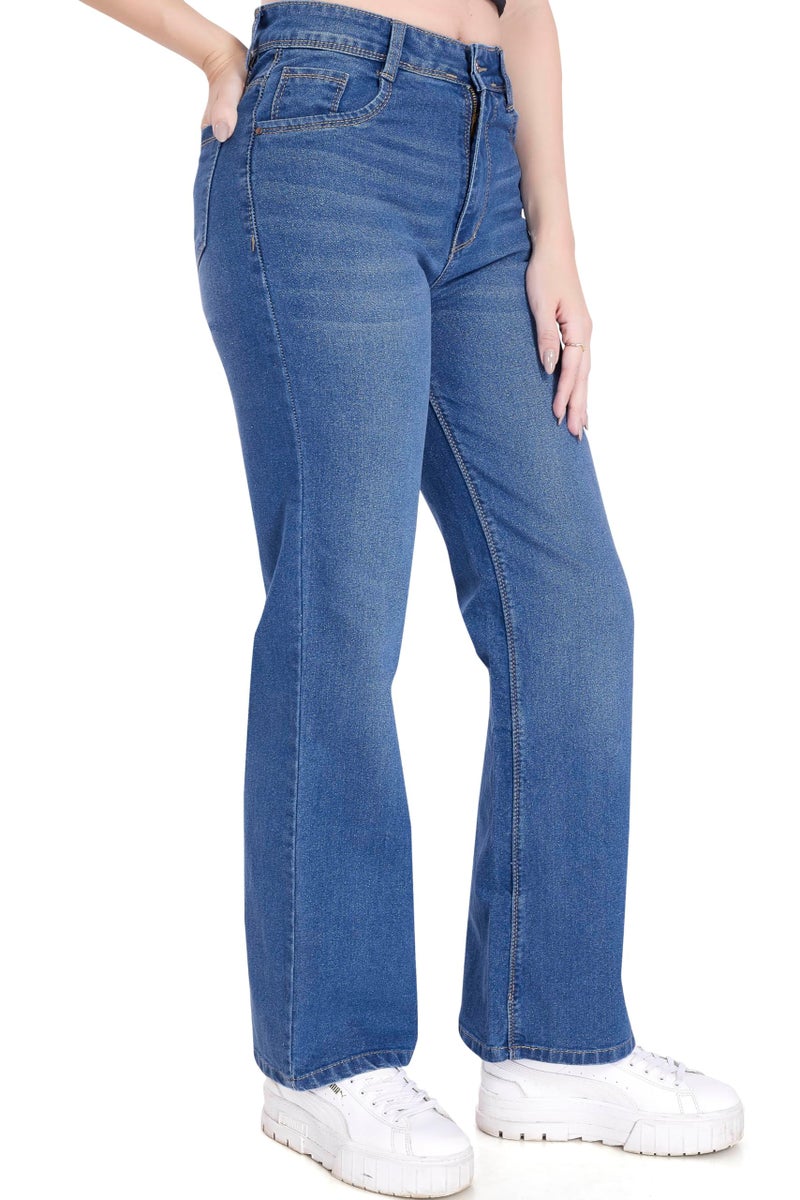 DIVISIVE Women's Loose Fit Wide Leg Denim Jeans (DWJ14_28_Stone) - Image 4