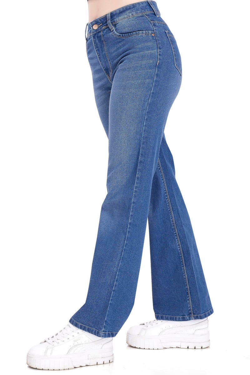 DIVISIVE Women's Loose Fit Wide Leg Denim Jeans (DWJ14_28_Stone) - Image 5