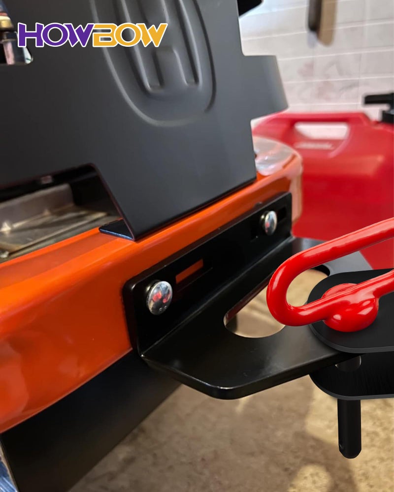 HOWBOW Zero Turn Mower Trailer Tow Hitch and Hitch Pin, 1/4"(6mm) Thick Heavy Duty Steel Universal Lawn Trailer Hitch Kit with Pin, Versatile Chain Slot Rugged Trailer Hitch Included Carriage Bolt Hardware - Image 3