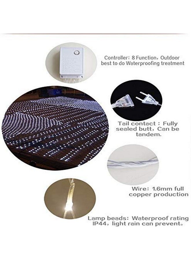 MIRADH Led Net Mesh String Lights-Diwali Lights,Led Lights For Home Decoration 9.8Ft X 6.6Ft 192 Leds 8 Modes (3X2M White)(Pvc),1 meters - Image 3