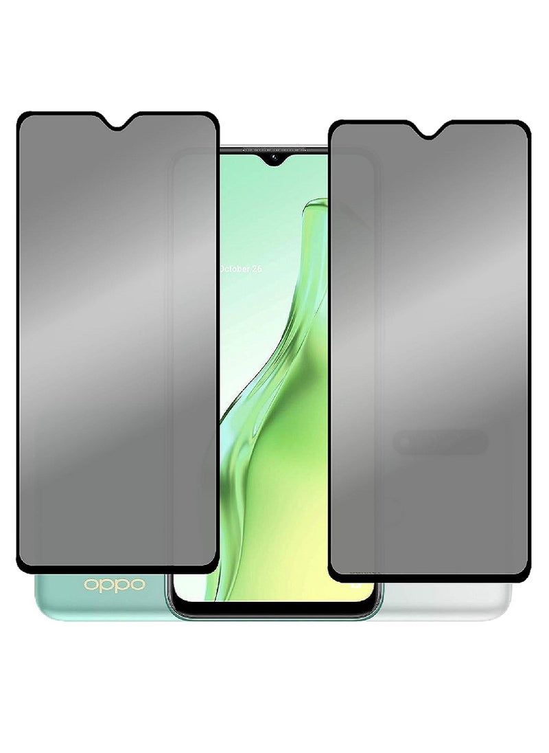 we3 2 Piece Tempered Glass Screen Protector Anti-Spy Privacy Designed For Oppo A31 Full Screen Coverage And Bubble Free - Image 1