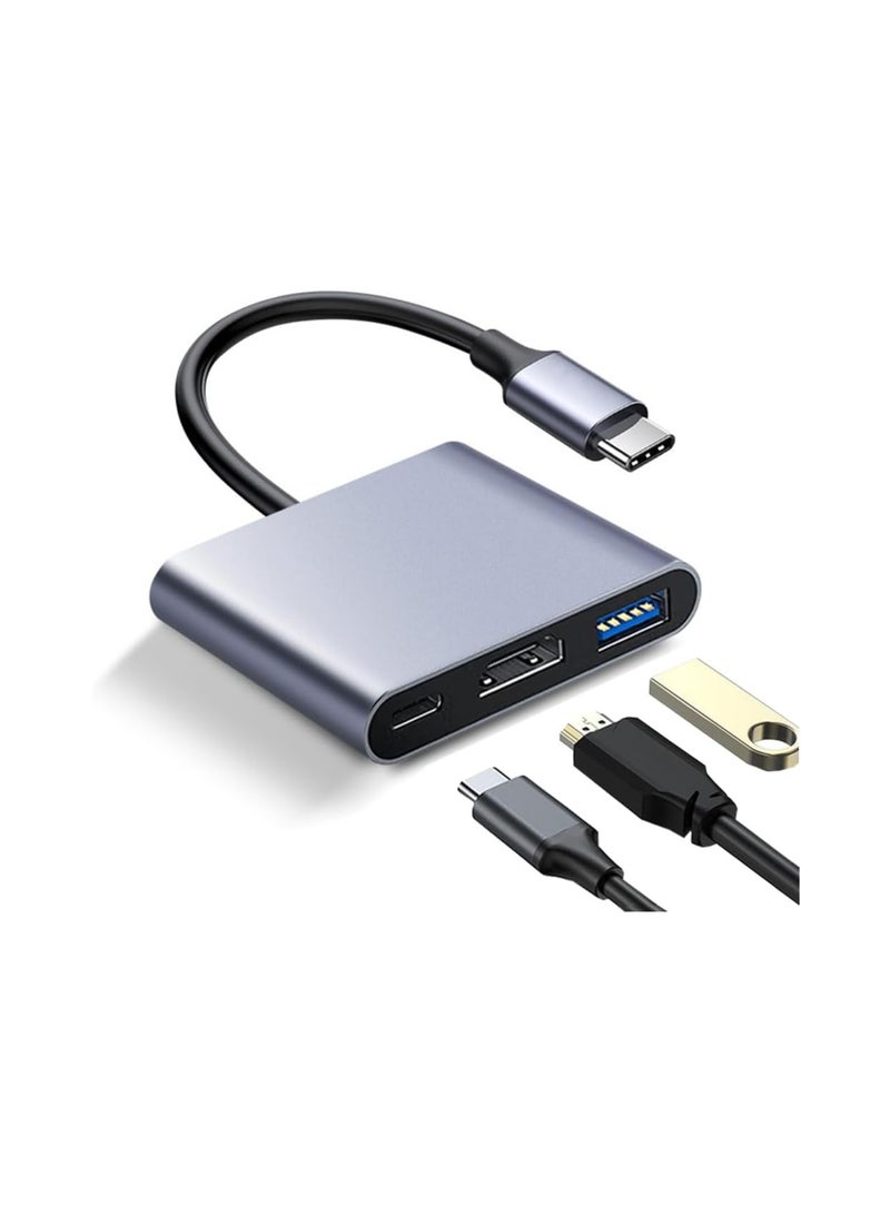 USB C to HDMI Multiport Adapter, HDMI to USB C Hub, Type C to USB Adapter, 4K HDMI+ USB 3.0 + Fast Charge, Compatible with iPad Pro, MacBook Pro/Air, Samsung, Chromebook, Surface  - Image 1